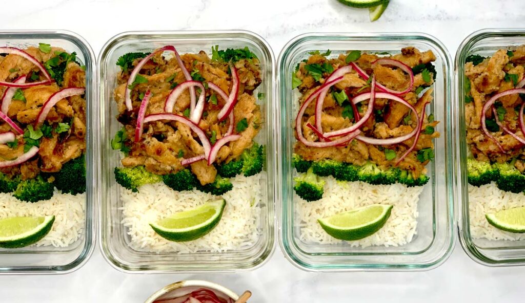 vegan coconut lime soy curl meal prep